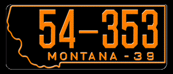1939 MONTANA STATE LICENSE PLATE -