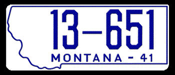 1941 MONTANA STATE LICENSE PLATE -
