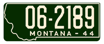 1944 MONTANA STATE LICENSE PLATE -