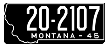 1945 MONTANA STATE LICENSE PLATE -