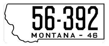 1946 MONTANA STATE LICENSE PLATE -