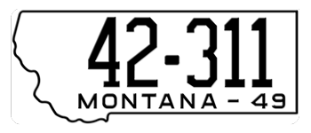 1949 MONTANA STATE LICENSE PLATE -