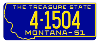 1951 MONTANA STATE LICENSE PLATE -