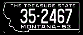 1953 MONTANA STATE LICENSE PLATE -