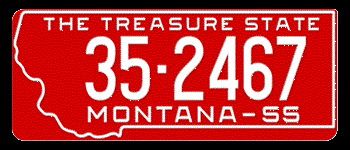 1955 MONTANA STATE LICENSE PLATE -