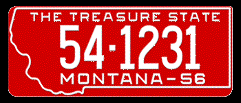 1956 MONTANA STATE LICENSE PLATE -