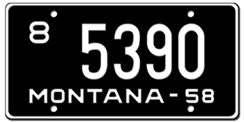 1958 MONTANA STATE LICENSE PLATE -