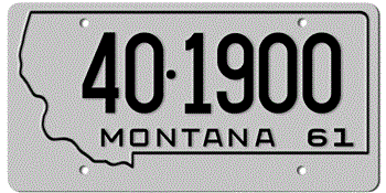 1961 MONTANA STATE LICENSE PLATE -
