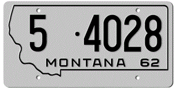 1962 MONTANA STATE LICENSE PLATE -
