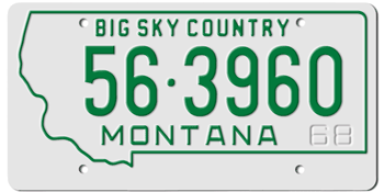 1968 MONTANA STATE LICENSE PLATE -