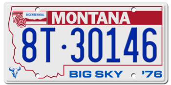1976 MONTANA STATE LICENSE PLATE -