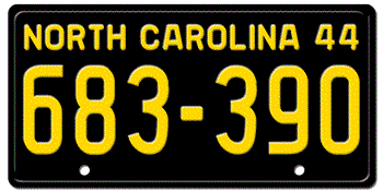 1944 NORTH CAROLINA STATE LICENSE PLATE -