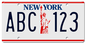 1986 NEW YORK STATE LICENSE PLATE (CENTERED STATUE) -  - This plate also used in 87, 88, 89, 90, 91, 92, and at least through 20003
