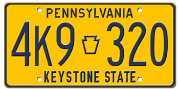 1977 PENNSYLVANIA STATE LICENSE PLATE--