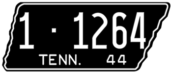 1944 TENNESSEE STATE LICENSE PLATE -