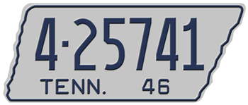 1946 TENNESSEE STATE LICENSE PLATE -