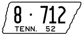 1952 TENNESSEE STATE LICENSE PLATE -