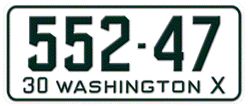 1930 WASHINGTON STATE LICENSE PLATE -