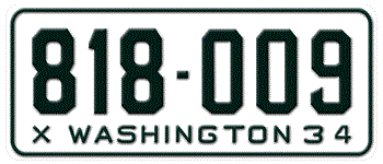 1934 WASHINGTON STATE LICENSE PLATE -