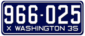 1935 WASHINGTON STATE LICENSE PLATE -