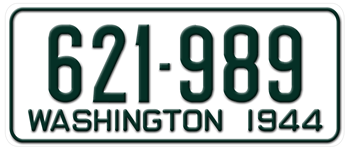 1944 WASHINGTON STATE LICENSE PLATE -
