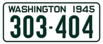 1945 WASHINGTON STATE LICENSE PLATE -