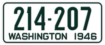1946 WASHINGTON STATE LICENSE PLATE -