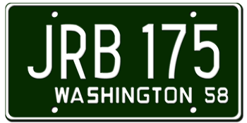 1958 WASHINGTON STATE LICENSE PLATE -