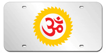 HINDU SYMBOL OM LASER LICENSE PLATE POPULAR INDIA, GUYANA & TRINIDAD & TOBAGO