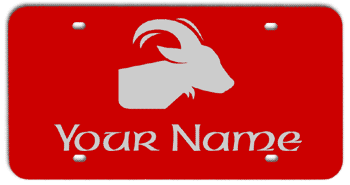 CUSTOM CAPRICORN ZODIAC RED LASER LICENSE PLATE