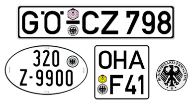 German 1900-1993 License Plates