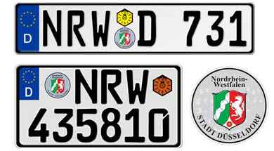Nordrhein-Westfalen (D&Uuml;SSELDORF) License Plates