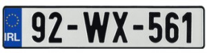 "Ireland license plate"