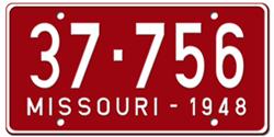 Missouri License Plates