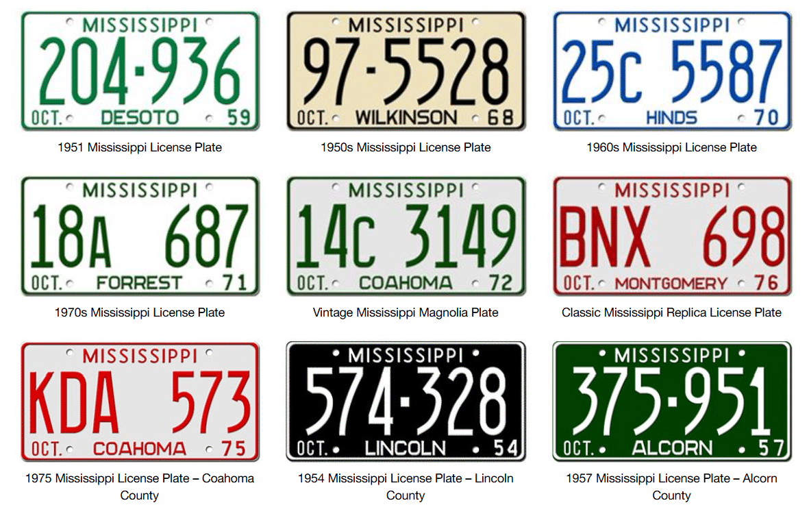 Mississippi License Plates
