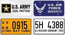 Custom military license plates