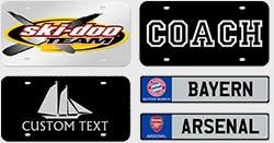 Custom sports and hobby license plates