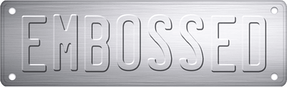 Embossed Stamped Pressed or Raised Letters