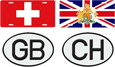 Flag and oval ID license plates