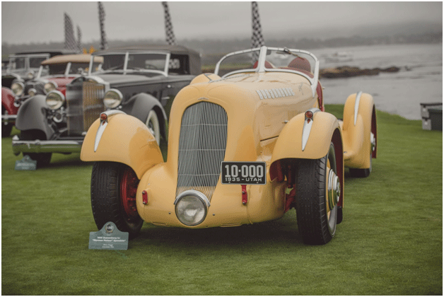 Yellow antique car